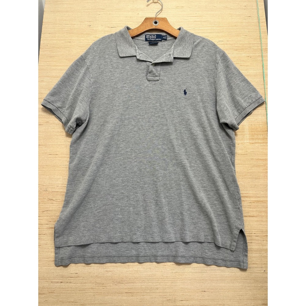Polo Ralph Lauren Polo Shirt Mens XL Gray Custom Fit Classic Short Sleeve Casual